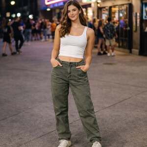 American Eagle Green Fatigue Baker Utility Pants Size 12